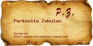 Perkovits Zebulon névjegykártya